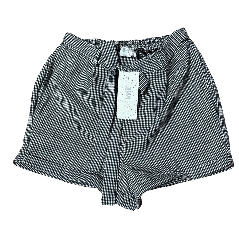 Sienna Sky Checkered Shorts Women Monochrome